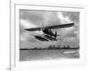 U.S. Water Ski Champion Bruce Parker Being Towed by a Seaplane across Biscayne Bay, 1946-null-Framed Photographic Print