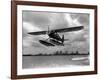 U.S. Water Ski Champion Bruce Parker Being Towed by a Seaplane across Biscayne Bay, 1946-null-Framed Photographic Print