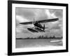 U.S. Water Ski Champion Bruce Parker Being Towed by a Seaplane across Biscayne Bay, 1946-null-Framed Photographic Print