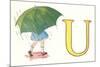 U, Umbrella-null-Mounted Art Print