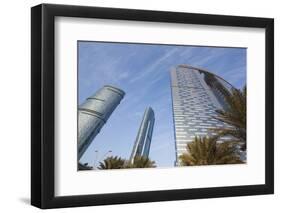 UAE, Abu Dhabi. Al Reem Island, new development area, Gate Towers-Walter Bibikow-Framed Photographic Print