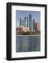 UAE, Abu Dhabi. Downtown waterfront skyscrapers.-Walter Bibikow-Framed Photographic Print