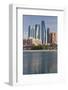 UAE, Abu Dhabi. Downtown waterfront skyscrapers.-Walter Bibikow-Framed Photographic Print