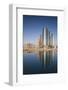 UAE, Abu Dhabi. Downtown waterfront skyscrapers.-Walter Bibikow-Framed Photographic Print