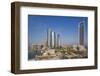 UAE, Abu Dhabi. Downtown waterfront skyscrapers.-Walter Bibikow-Framed Photographic Print