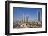 UAE, Abu Dhabi. Downtown waterfront skyscrapers.-Walter Bibikow-Framed Photographic Print