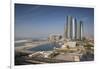 UAE, Abu Dhabi. Downtown waterfront skyscrapers.-Walter Bibikow-Framed Photographic Print