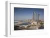 UAE, Abu Dhabi. Downtown waterfront skyscrapers.-Walter Bibikow-Framed Photographic Print