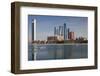 UAE, Abu Dhabi. Downtown waterfront skyscrapers.-Walter Bibikow-Framed Photographic Print