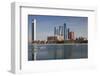 UAE, Abu Dhabi. Downtown waterfront skyscrapers.-Walter Bibikow-Framed Photographic Print