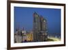 UAE, Abu Dhabi. Elevated skyline from Corniche Road East-Walter Bibikow-Framed Premium Photographic Print