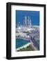 UAE, Abu Dhabi. Marina Village and Arabian Gulf, aerial view-Walter Bibikow-Framed Photographic Print