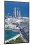 UAE, Abu Dhabi. Marina Village and Arabian Gulf, aerial view-Walter Bibikow-Mounted Photographic Print