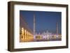 UAE, Abu Dhabi. Sheikh Zayed bin Sultan Mosque courtyard-Walter Bibikow-Framed Photographic Print