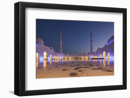 UAE, Abu Dhabi. Sheikh Zayed bin Sultan Mosque courtyard-Walter Bibikow-Framed Photographic Print
