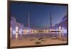 UAE, Abu Dhabi. Sheikh Zayed bin Sultan Mosque courtyard-Walter Bibikow-Framed Premium Photographic Print