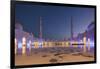 UAE, Abu Dhabi. Sheikh Zayed bin Sultan Mosque courtyard-Walter Bibikow-Framed Premium Photographic Print