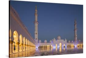 UAE, Abu Dhabi. Sheikh Zayed bin Sultan Mosque courtyard-Walter Bibikow-Stretched Canvas