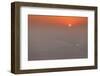 UAE, Al Ain. Jabel Hafeet, Al Ain's mountain, sunset over The Empty Quarter-Walter Bibikow-Framed Photographic Print