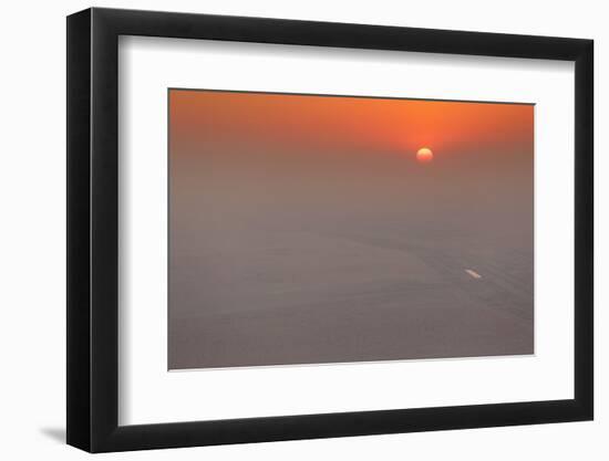 UAE, Al Ain. Jabel Hafeet, Al Ain's mountain, sunset over The Empty Quarter-Walter Bibikow-Framed Photographic Print