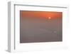 UAE, Al Ain. Jabel Hafeet, Al Ain's mountain, sunset over The Empty Quarter-Walter Bibikow-Framed Photographic Print