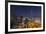 UAE, Downtown Dubai. Cityscape with Burj Khalifa at night.-Walter Bibikow-Framed Photographic Print