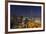 UAE, Downtown Dubai. Cityscape with Burj Khalifa at night.-Walter Bibikow-Framed Photographic Print