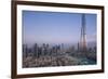 UAE, Downtown Dubai. Cityscape with Burj Khalifa.-Walter Bibikow-Framed Photographic Print