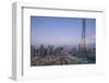 UAE, Downtown Dubai. Cityscape with Burj Khalifa.-Walter Bibikow-Framed Photographic Print