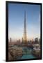 UAE, Downtown Dubai. Cityscape with Burj Khalifa.-Walter Bibikow-Framed Photographic Print