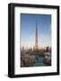 UAE, Downtown Dubai. Cityscape with Burj Khalifa.-Walter Bibikow-Framed Photographic Print