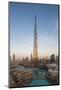 UAE, Downtown Dubai. Cityscape with Burj Khalifa.-Walter Bibikow-Mounted Photographic Print