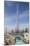 UAE, Downtown Dubai. Cityscape with Burj Khalifa.-Walter Bibikow-Mounted Photographic Print