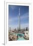 UAE, Downtown Dubai. Cityscape with Burj Khalifa.-Walter Bibikow-Framed Photographic Print