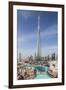 UAE, Downtown Dubai. Cityscape with Burj Khalifa.-Walter Bibikow-Framed Photographic Print