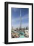 UAE, Downtown Dubai. Cityscape with Burj Khalifa.-Walter Bibikow-Framed Photographic Print