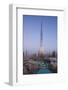 UAE, Downtown Dubai. Cityscape with Burj Khalifa.-Walter Bibikow-Framed Photographic Print