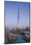 UAE, Downtown Dubai. Cityscape with Burj Khalifa.-Walter Bibikow-Mounted Photographic Print