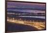 UAE, Downtown Dubai. Elevated desert and highway view.-Walter Bibikow-Framed Photographic Print