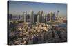 UAE, Downtown Dubai. Elevated view of Downtown area-Walter Bibikow-Stretched Canvas