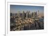 UAE, Downtown Dubai. Elevated view of Downtown area-Walter Bibikow-Framed Premium Photographic Print