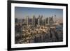 UAE, Downtown Dubai. Elevated view of Downtown area-Walter Bibikow-Framed Premium Photographic Print