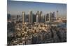 UAE, Downtown Dubai. Elevated view of Downtown area-Walter Bibikow-Mounted Premium Photographic Print