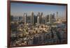 UAE, Downtown Dubai. Elevated view of Downtown area-Walter Bibikow-Framed Photographic Print