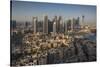 UAE, Downtown Dubai. Elevated view of Downtown area-Walter Bibikow-Stretched Canvas