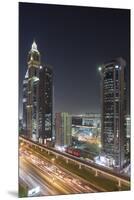UAE, Downtown Dubai. High-rise buildings along Sheikh Zayed Road.-Walter Bibikow-Mounted Premium Photographic Print