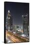 UAE, Downtown Dubai. High-rise buildings along Sheikh Zayed Road.-Walter Bibikow-Framed Stretched Canvas