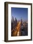 UAE, Downtown Dubai. High-rise buildings along Sheikh Zayed Road.-Walter Bibikow-Framed Photographic Print