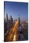 UAE, Downtown Dubai. High-rise buildings along Sheikh Zayed Road.-Walter Bibikow-Stretched Canvas