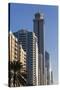 UAE, Downtown Dubai. High-rise buildings along Sheikh Zayed Road-Walter Bibikow-Stretched Canvas